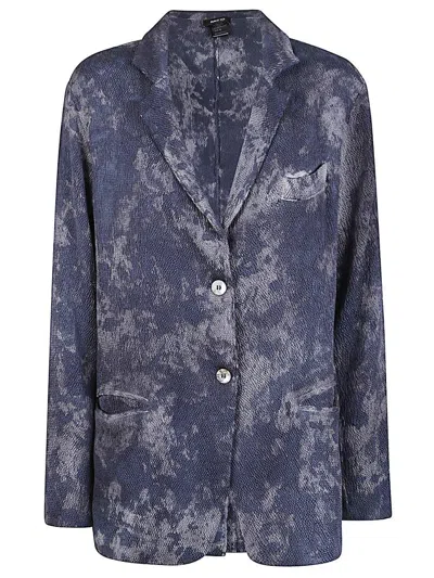 Avant Toi Silk Single-breasted Jacket In Blue