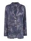 Avant Toi Silk Single-breasted Jacket In Blue