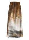 Avant Toi Graphic-print Elasticated-waist Skirt In Brown