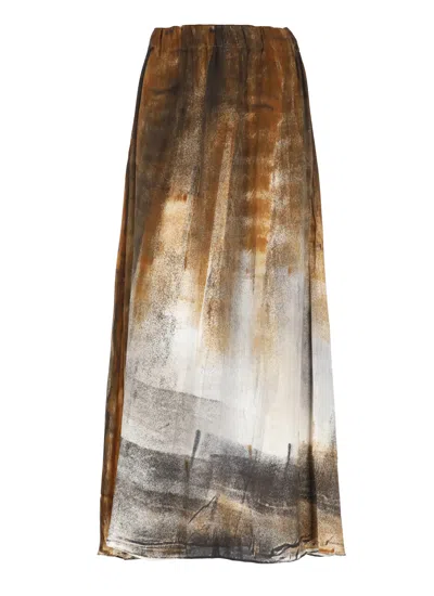 Avant Toi Silk Skirt In Brown