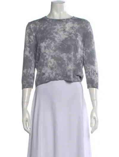 Pre-owned Avant Toi Silk Tie-dye Print Sweater In Gray