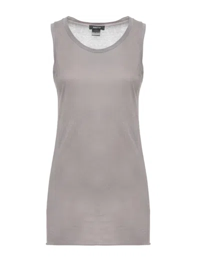 Avant Toi Slate Round Neck Cotton Tank Top In Multi