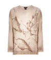 Shop Avant Toi Spray-paint Effect Sweater In Nude