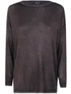 Avant Toi "star Dust" Effect Boat Neck Off Gauge Pullover Clothing In Brown