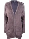 Avant Toi V-neck Lurex Cardigan In Purple