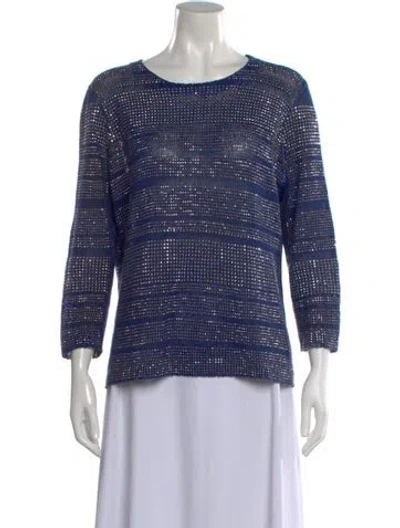 Pre-owned Avant Toi Striped Crew Neck Sweater In Blue