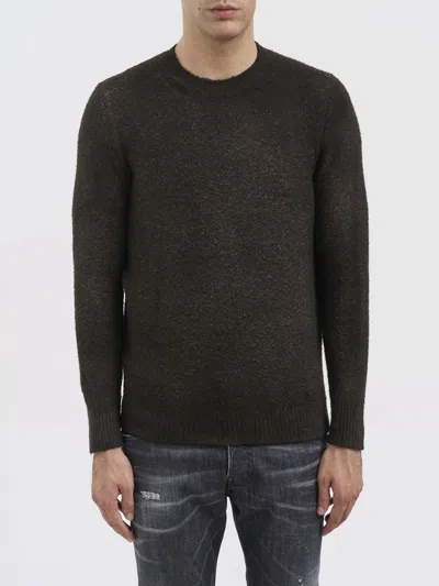 Avant Toi Crew Neck Cotton Sweater In Brown