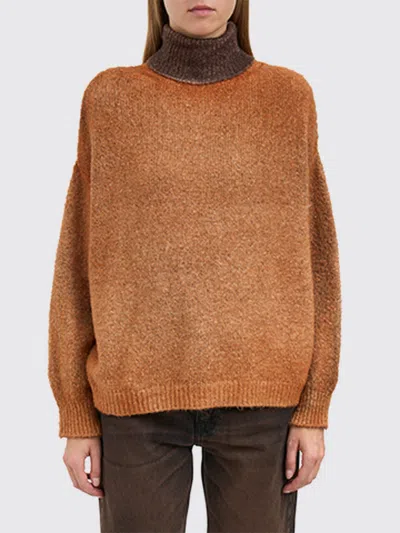 Avant Toi Cotton High Neck Sweater In Orange