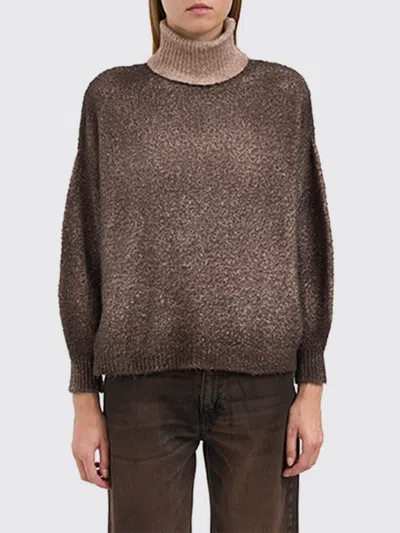 Avant Toi Cotton High Neck Sweater In Brown