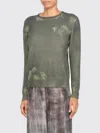Avant Toi Textured Cashmere Sweater With Artistic Patterns In Green