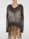 Avant Toi Deep V-neck Cotton Blend Sweater In Gray