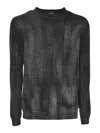Avant Toi Round Neck Ribbed Sweater In Black
