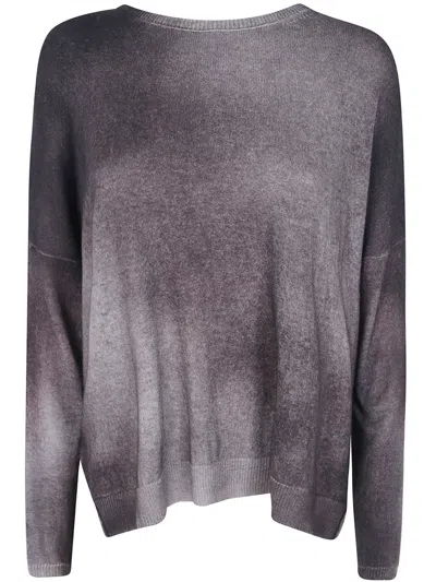 Avant Toi Sweater Boat Neck Oversize Pullover In Gray