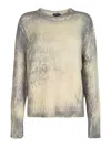 Avant Toi Rib Trim Vintage Design Sweater In Grey