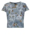 Avant Toi Cotton Sweater With Contrasting Pattern In Blue