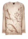 Avant Toi Spray-paint Effect Sweater In Beige