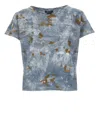 Avant Toi Cotton Sweater With Contrasting Pattern In Blue