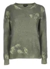 Avant Toi Textured Cashmere Sweater With Artistic Patterns In Green
