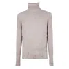 Avant Toi Hand Painted Cashmere And Silk High Neck Pullover With Destr In Neutral