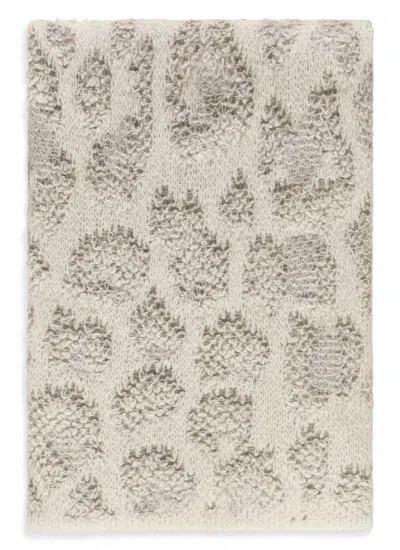 Avant Toi Textured Leopard Print Rectangular Scarf In Multi