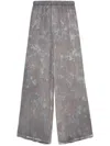 Avant Toi Textured Palazzo Pants In Grey