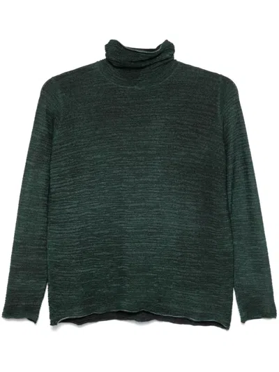 Avant Toi Textured Sweater In Green