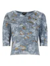 Avant Toi Contrasting Color Pattern Cotton Sweater In Gray