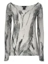 Avant Toi Grey Silk Blend Sweater In Multi