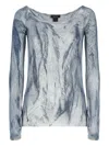Avant Toi Blue Silk Blend Sweater In Multi