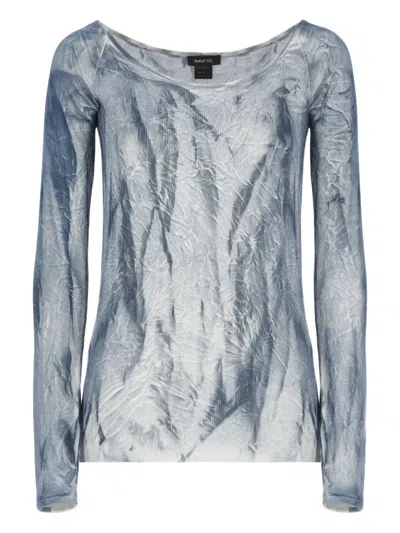 AVANT TOI TIE-DYE SCOOP-NECK TOP