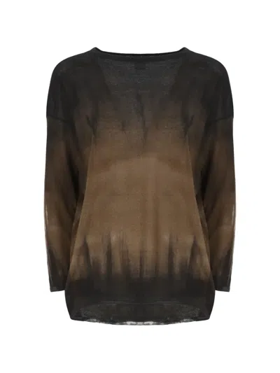 Avant Toi Black Brown Gradient Crewneck Sweater In Multi