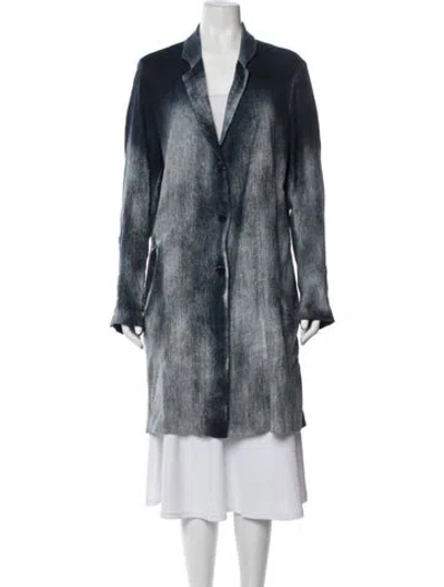 Pre-owned Avant Toi Tie-dye Print Coat In Blue