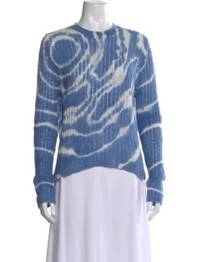 Pre-owned Avant Toi Tie-dye Print Crew Neck Sweater In Blue