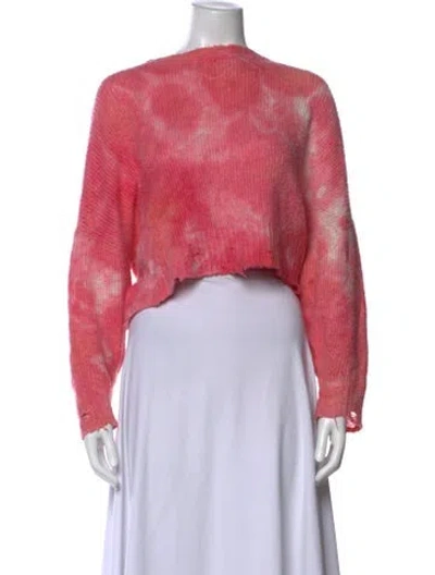 Pre-owned Avant Toi Tie-dye Print Crew Neck Sweater In Pink