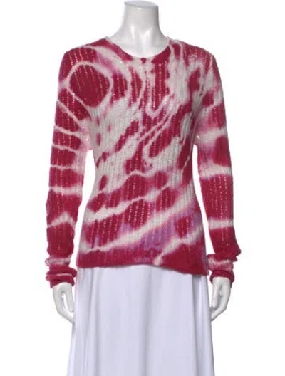 Pre-owned Avant Toi Tie-dye Print Crew Neck Sweater In Pink