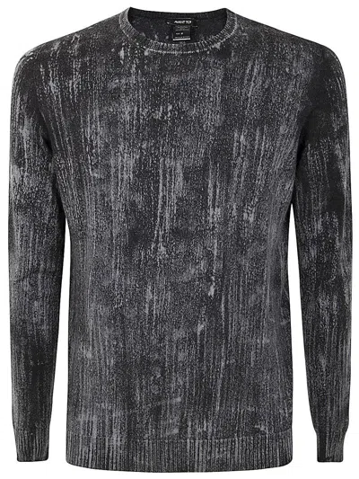 Avant Toi Tonal Effect Round Neck Reversible Pullover Clothing In Black