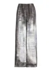 Avant Toi Wide-leg Silk Pants With Abstract Pattern In Gray
