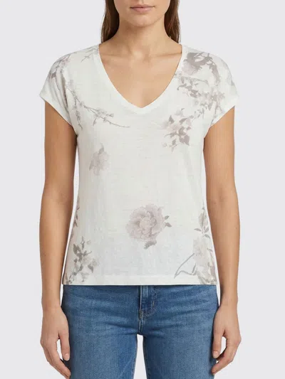 Avant Toi Floral-print V-neck T-shirt In Neutral
