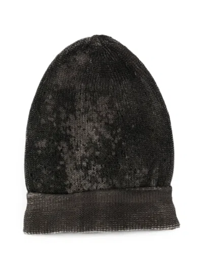 Avant Toi Turn-up Brim Beanie Hat In Black