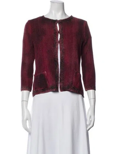 Pre-owned Avant Toi Tweed Pattern Evening Jacket In Red