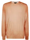 Avant Toi Two Colors Ultralight Cashmere And Wool Round Neck Pullover