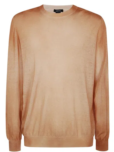 Avant Toi Two Colors Ultralight Cashmere And Wool Round Neck Pullover Clothing In Yellow
