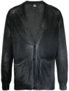Avant Toi V Neck Cardigan With Shadows