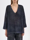 Avant Toi V-neck Cashmere Gauze Sweater In Blue