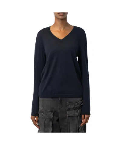 Avant Toi V-neck Long-sleeved Sweater In Black