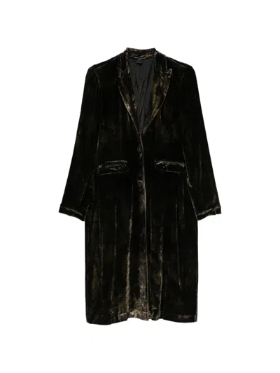 Avant Toi Velvet Single-breasted Coat In Black