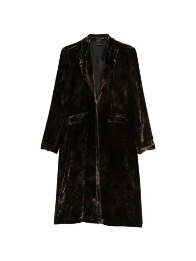 Avant Toi Velvet Single-breasted Coat In Green