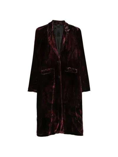 Avant Toi Velvet Single-breasted Coat In Red