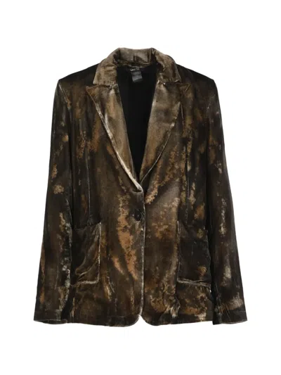 Avant Toi Mottled Brown Velvet Jacket With Tailored Silhouette