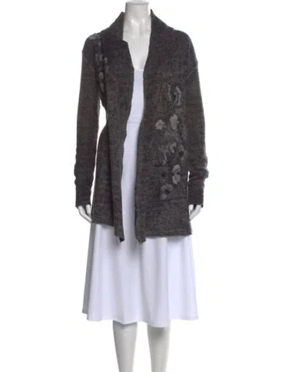 Pre-owned Avant Toi Virgin Wool Floral Print Sweater In Gray